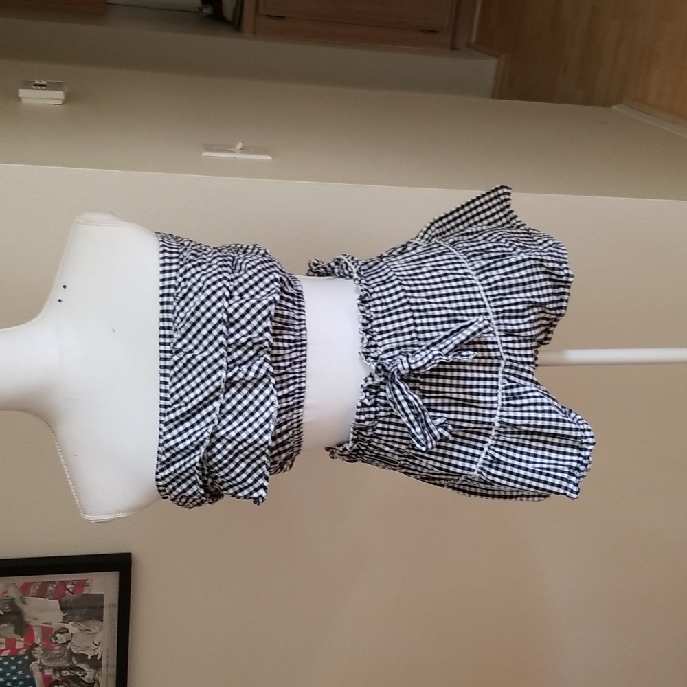 Tobi Black & White Checkered Shorts & Tube Top